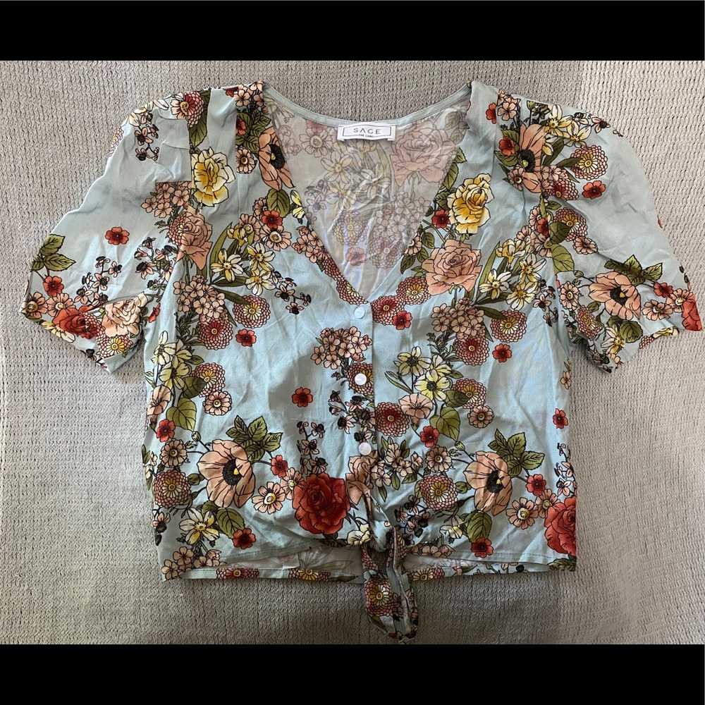 NWOT Sage the label floral print top